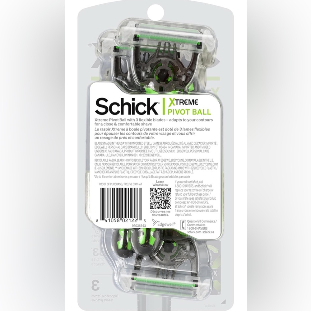 Schick Xtreme Pivot Ball Razor — Disposable Razors Men, 3 Count - Picture 3 of 9